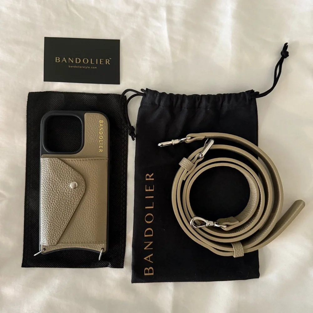Bandolier Beige Phone Case with Strap - Picture 1 of 6
